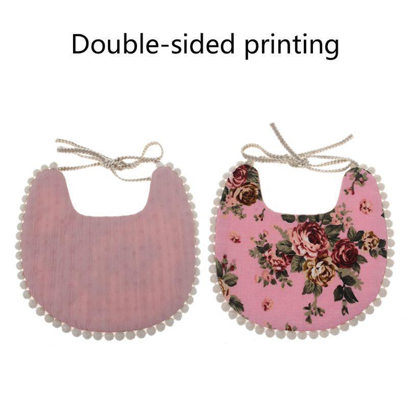 Baby Tassel Saliva Towel Floral Vintage Newborn Double Side Bandana Bibs For Boys And Girls