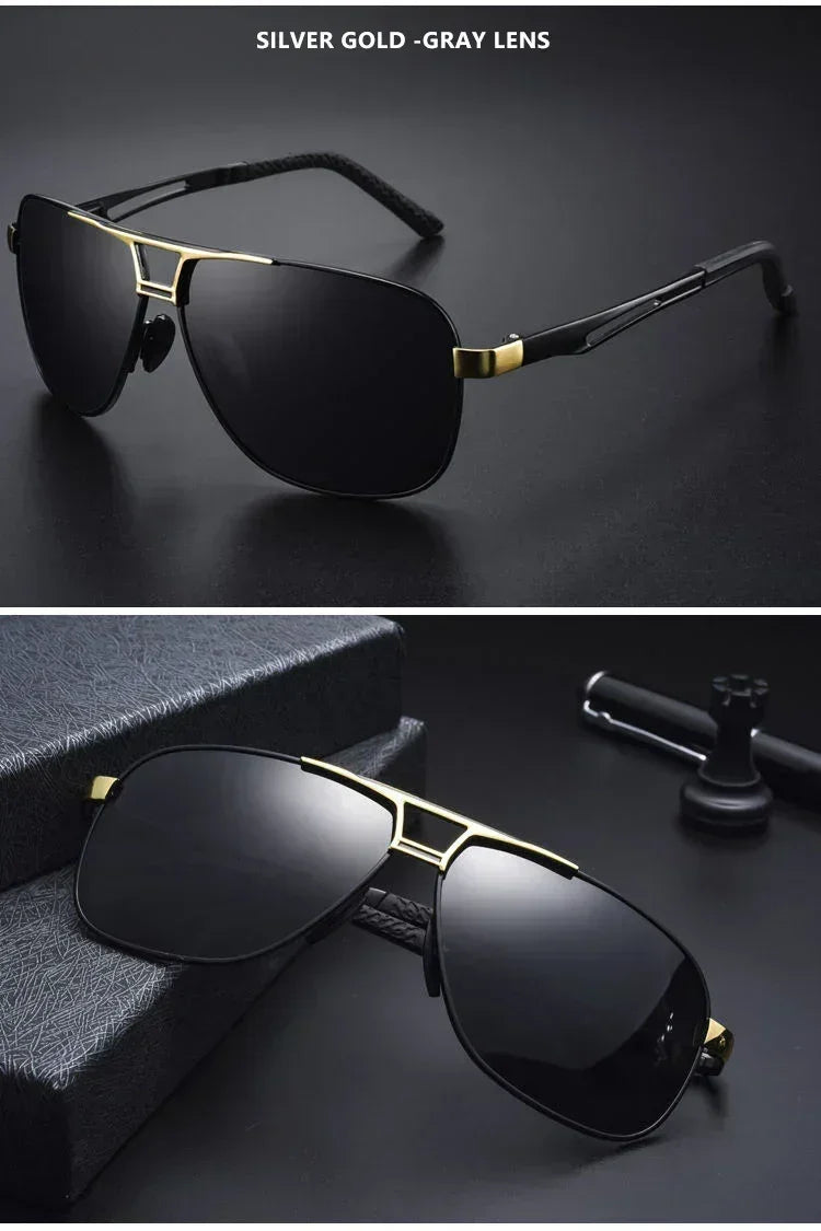 Top Quality Square Retro Photochromic Aluminum Sunglasses Men Polarized Driving Women Sun Glasses For Men Brown Oculos de sol