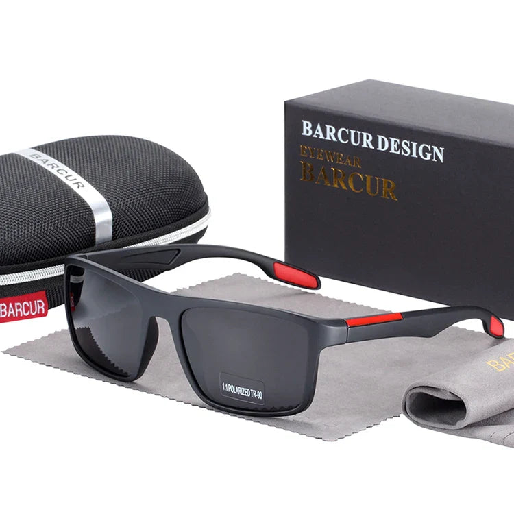 BARCURTR90 Ultralight Polarized Sunglasses for Men Vintage Square Eyewear with UV400 Protection for Summer
