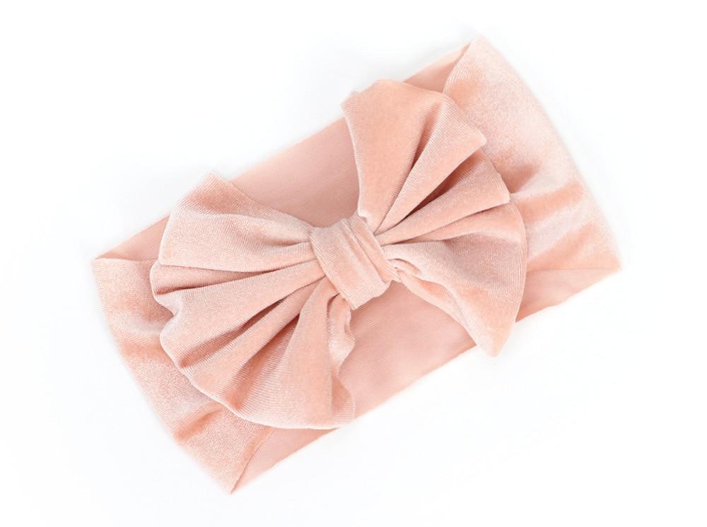 New Large Bow Baby Headband Velet Soft Bowknot Girl Accessories Hair Solid Messy Bows Toddler Headbands Baby Head Wraps Turban Big Bow for Girls