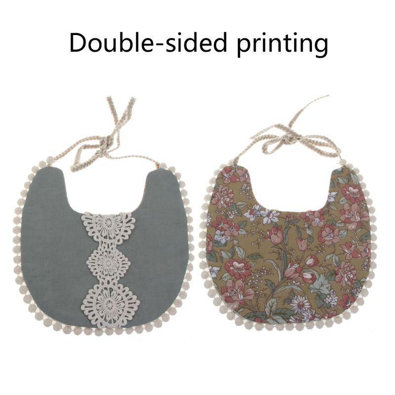 Baby Tassel Saliva Towel Floral Vintage Newborn Double Side Bandana Bibs For Boys And Girls