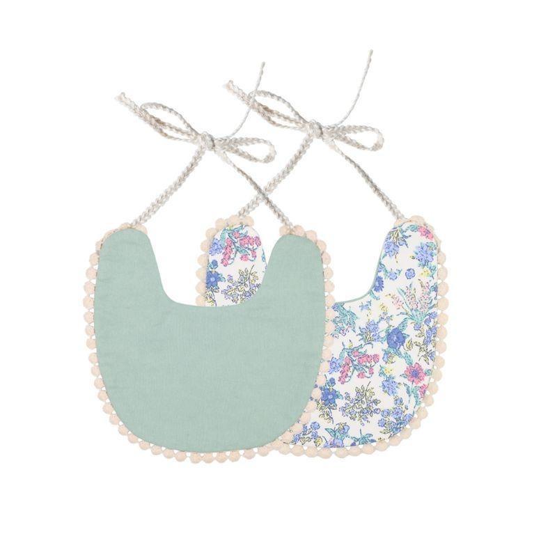 Baby Tassel Saliva Towel Floral Vintage Newborn Double Side Bandana Bibs For Boys And Girls