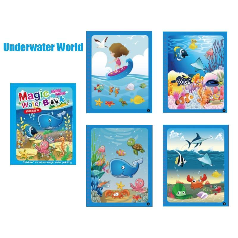 8 Types Montessori Toys Reusable Coloring Book Magic Water Drawing Book Sensory Early Education Toys For Kids
