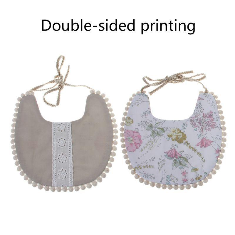Baby Tassel Saliva Towel Floral Vintage Newborn Double Side Bandana Bibs For Boys And Girls