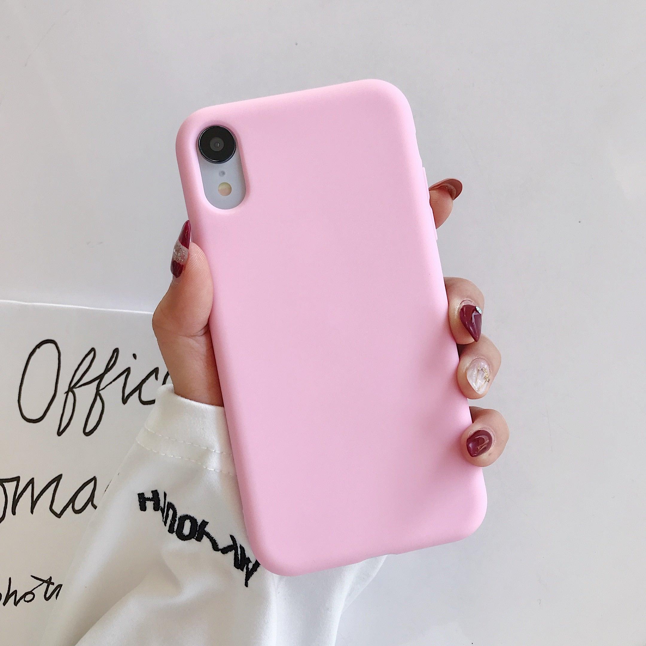 Ultra Thin Slim Fit Soft Grip Anti-Scratch Protective Cover Thicker Candy Phone Case for iPhone Soft Silicon Back Phone Cover for iPhone 12 13 Pro Max iphone Case