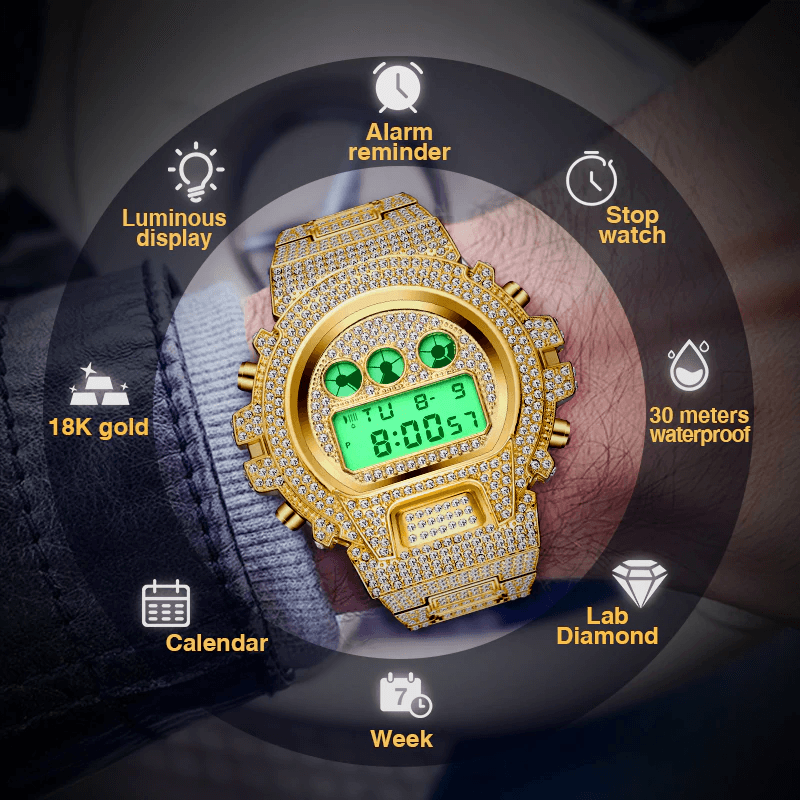 Men's Watches Luxury LED Digital Quartz Gold Watch Men G Style Shock Proof AAA Male Wrist Watches For Men and Boys