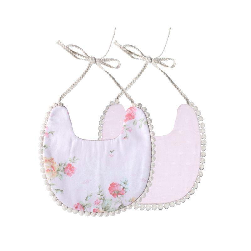 Baby Tassel Saliva Towel Floral Vintage Newborn Double Side Bandana Bibs For Boys And Girls