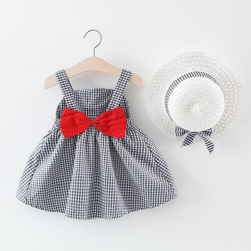 Baby Girls Dress with Sleeveless Print Floral for Birthday Party Princess Dress With Hat In Elefant Modern Style