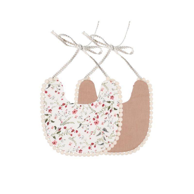 Baby Tassel Saliva Towel Floral Vintage Newborn Double Side Bandana Bibs For Boys And Girls