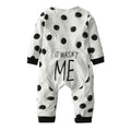 Fashion "It wasnt me " Baby Boy Girl Clothes Newborn Toddler Long-sleeved Dot jumpsuit Infant Clothing set Outfits