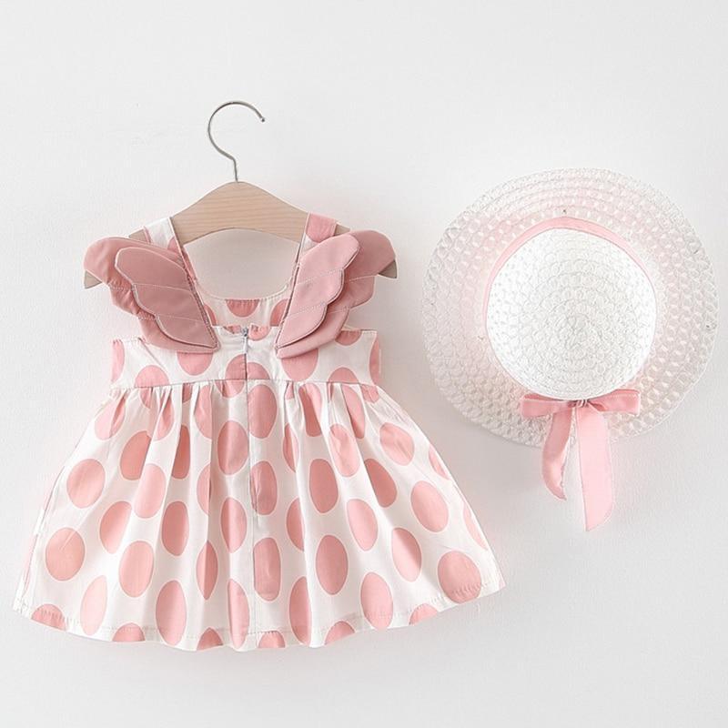 Baby Girls Dress with Sleeveless Print Floral for Birthday Party Princess Dress With Hat In Elefant Modern Style