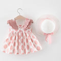 Baby Girls Dress with Sleeveless Print Floral for Birthday Party Princess Dress With Hat In Elefant Modern Style