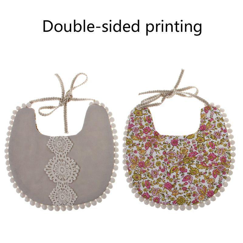 Baby Tassel Saliva Towel Floral Vintage Newborn Double Side Bandana Bibs For Boys And Girls