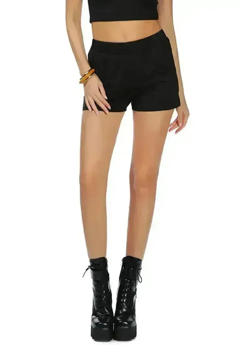 Solid Cotton Elastic Shorts | Comfortable Casual Shorts -femstylo