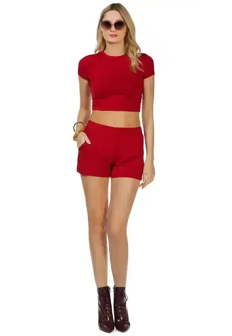 Solid Cotton Elastic Shorts | Comfortable Casual Shorts -femstylo