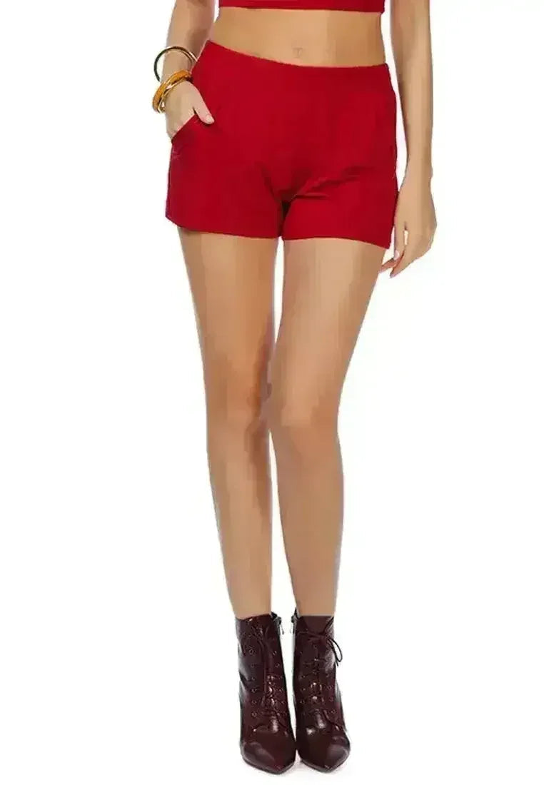 Solid Cotton Elastic Shorts | Comfortable Casual Shorts -femstylo