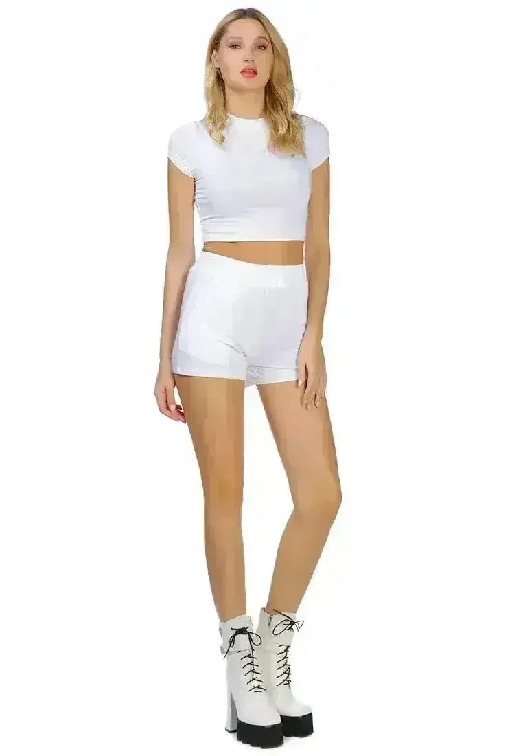 Solid Cotton Elastic Shorts | Comfortable Casual Shorts -femstylo