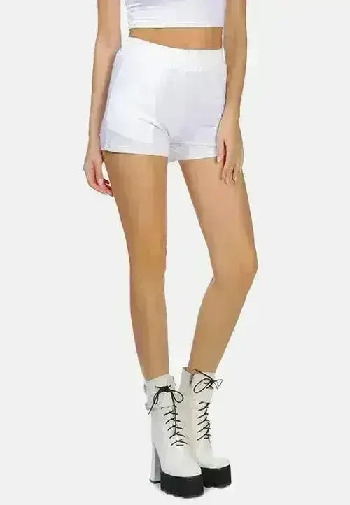 Solid Cotton Elastic Shorts | Comfortable Casual Shorts -femstylo