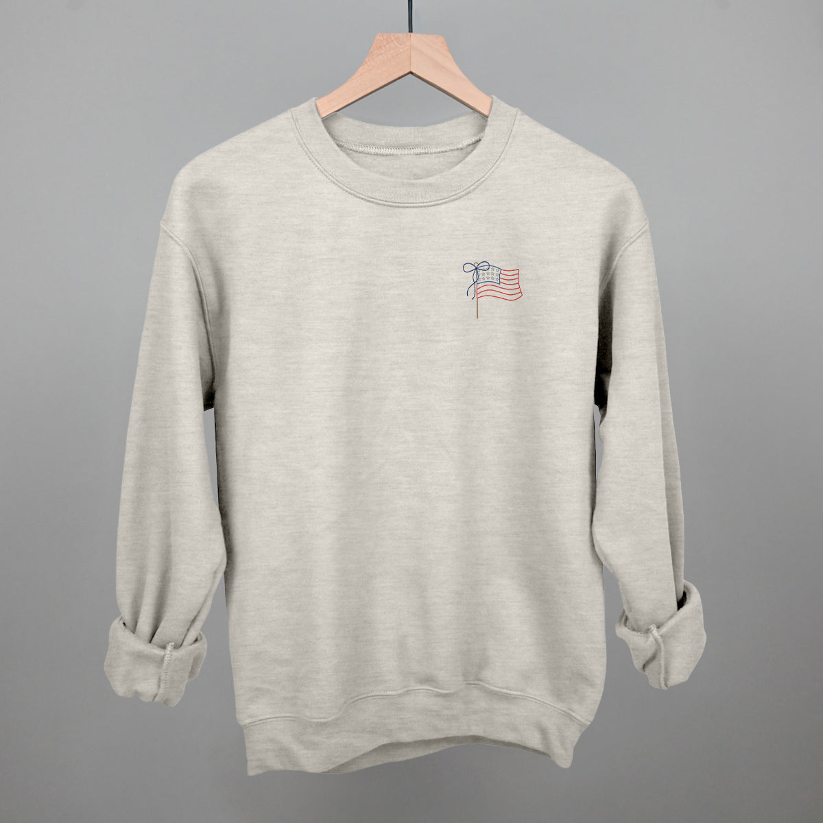 American Flag With Bow (Left Chest)