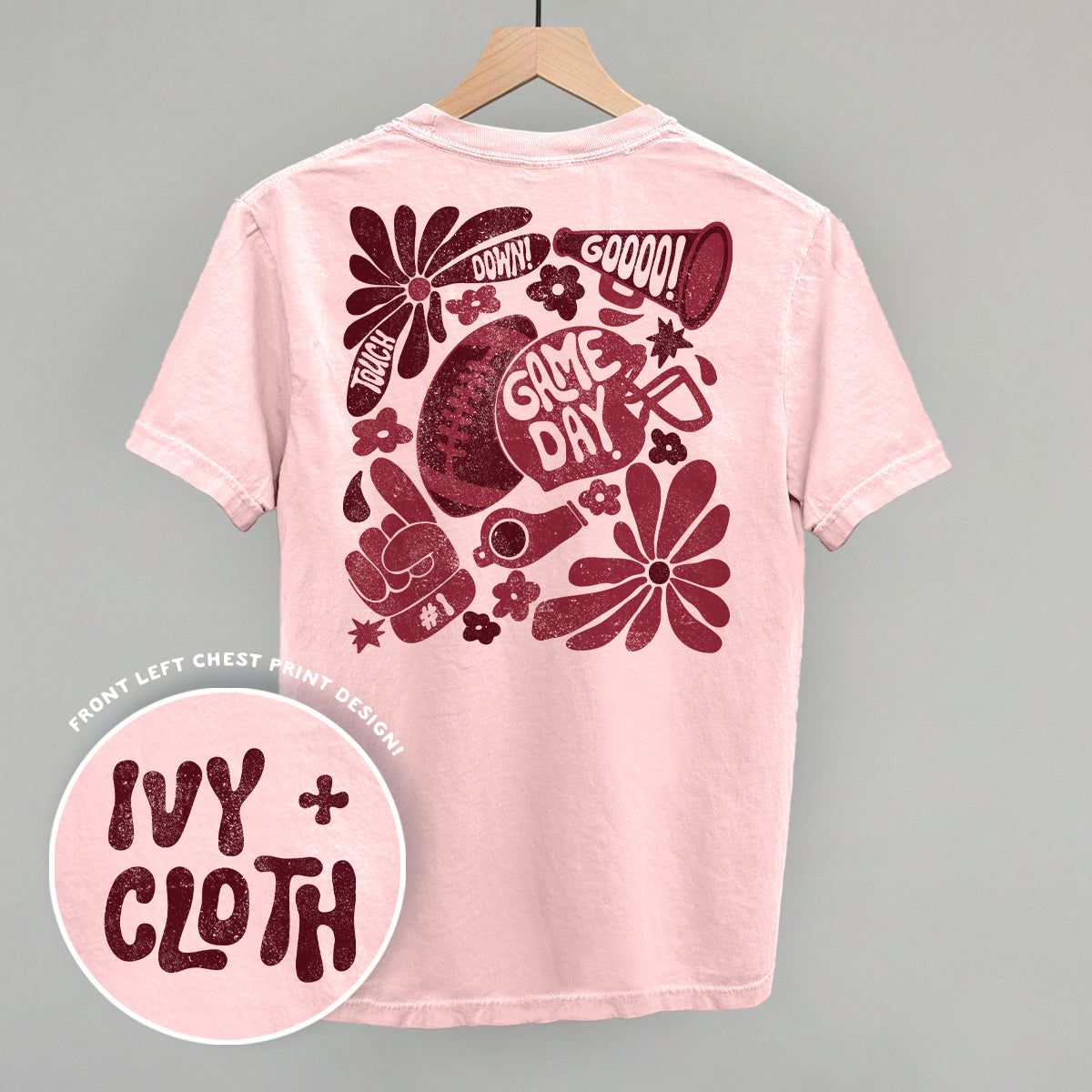 Floral Game Day Maroon (Back Print)