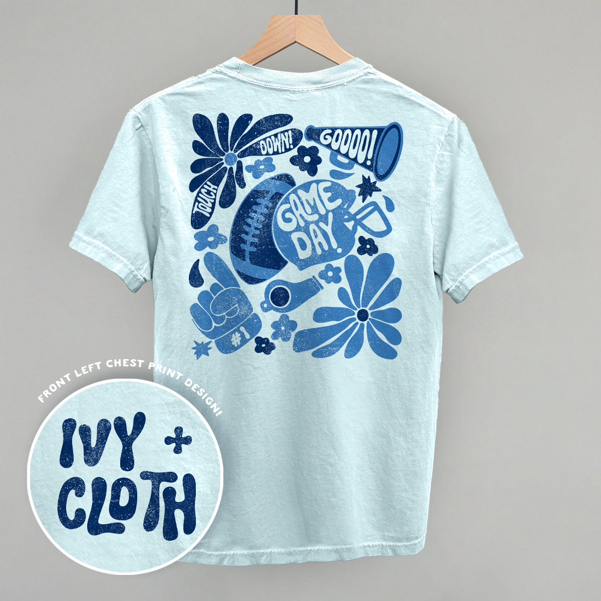 Floral Game Day Blue (Back Print)