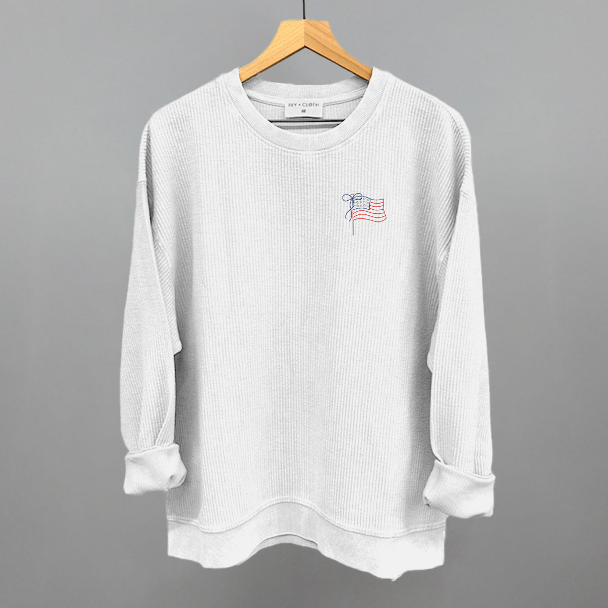 American Flag With Bow (Left Chest)