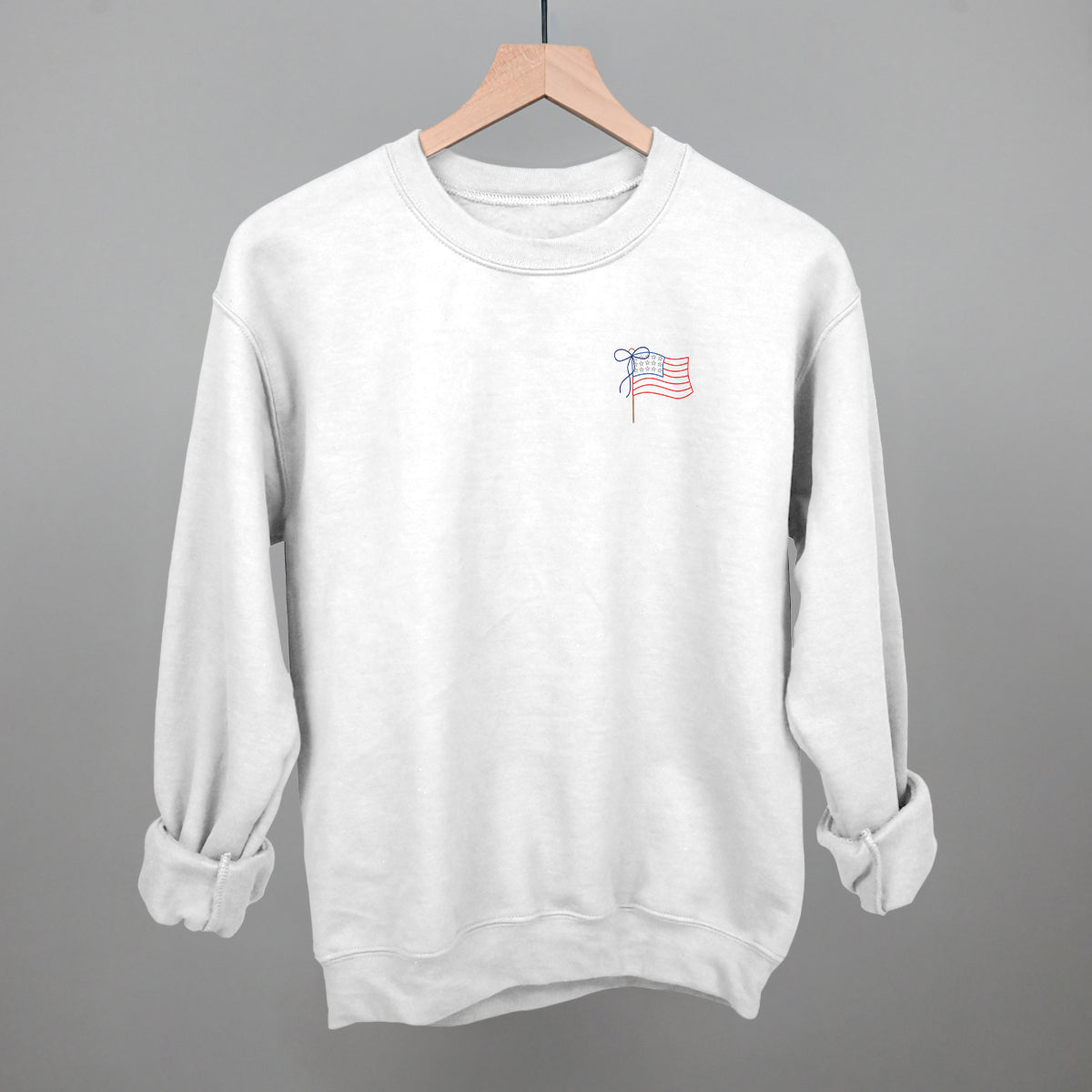 American Flag With Bow (Left Chest)
