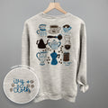 Blue & Brown Coffee Doodles (Back Print)