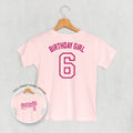 Birthday Girl Varsity #6 (Kids Back Print)