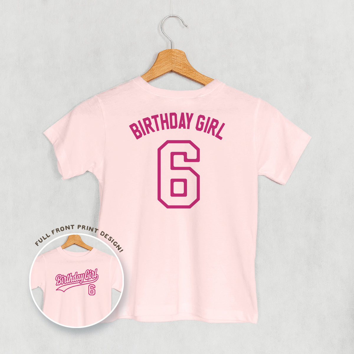 Birthday Girl Varsity #6 (Kids Back Print)