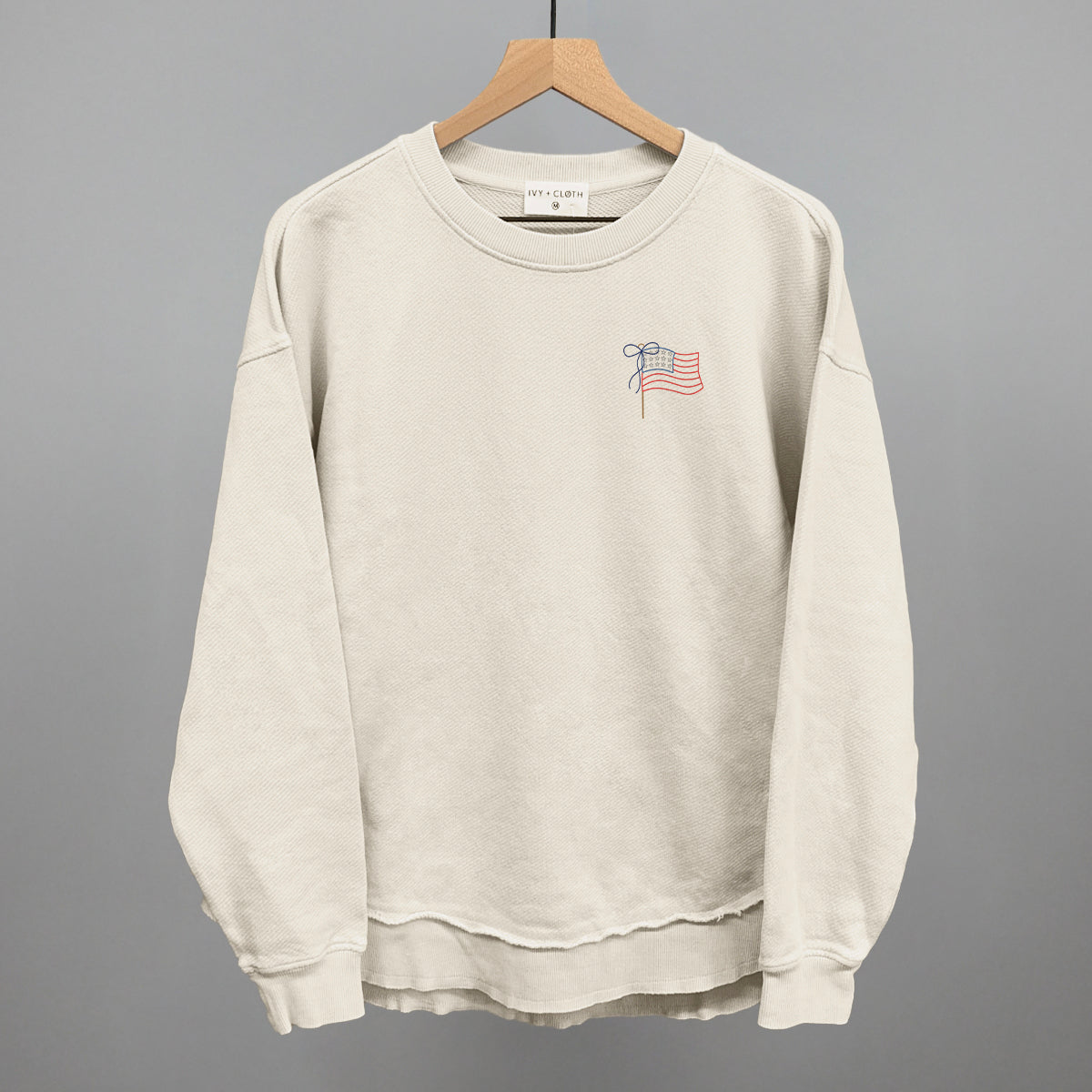 American Flag With Bow (Left Chest)