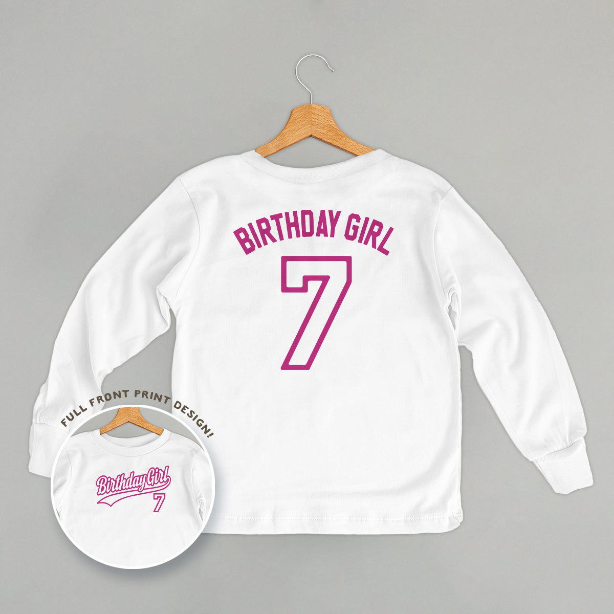 Birthday Girl Varsity #7 (Kids Back Print)
