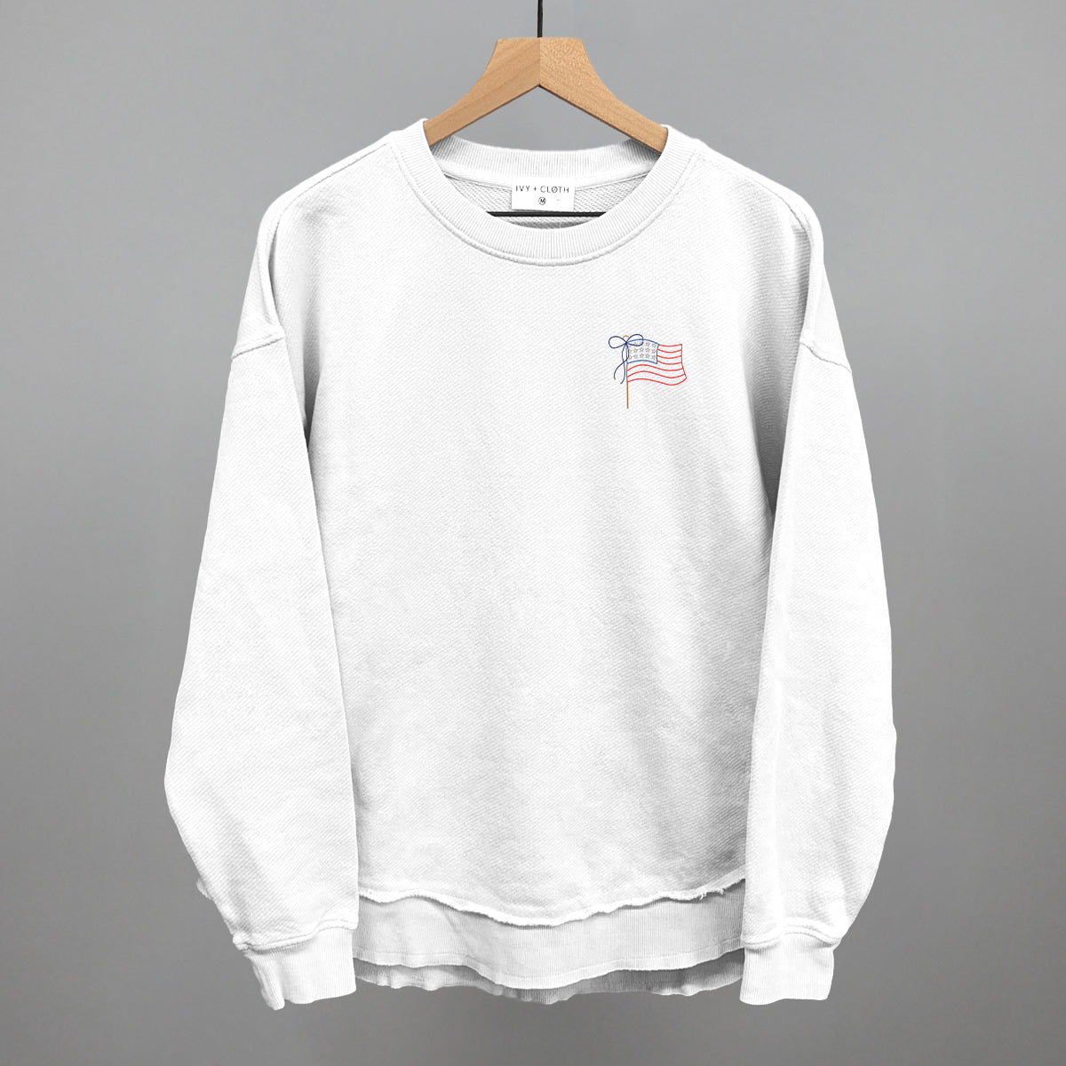 American Flag With Bow (Left Chest)