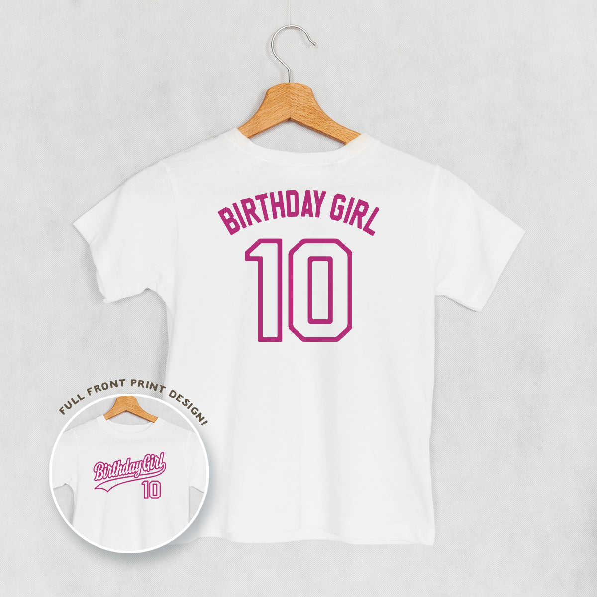 Birthday Girl Varsity #10 (Kids Back Print)