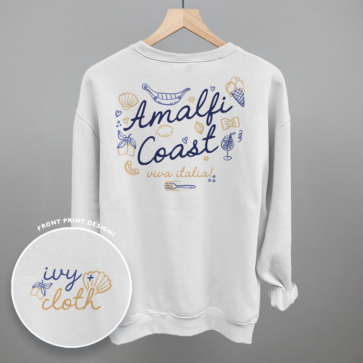 Amalfi Coast Doodles (Back Print)