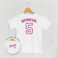 Birthday Girl Varsity #5 (Kids Back Print)