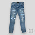 Amiri Tie Dye Bandana Thrasher Jeans in Clay Indigo