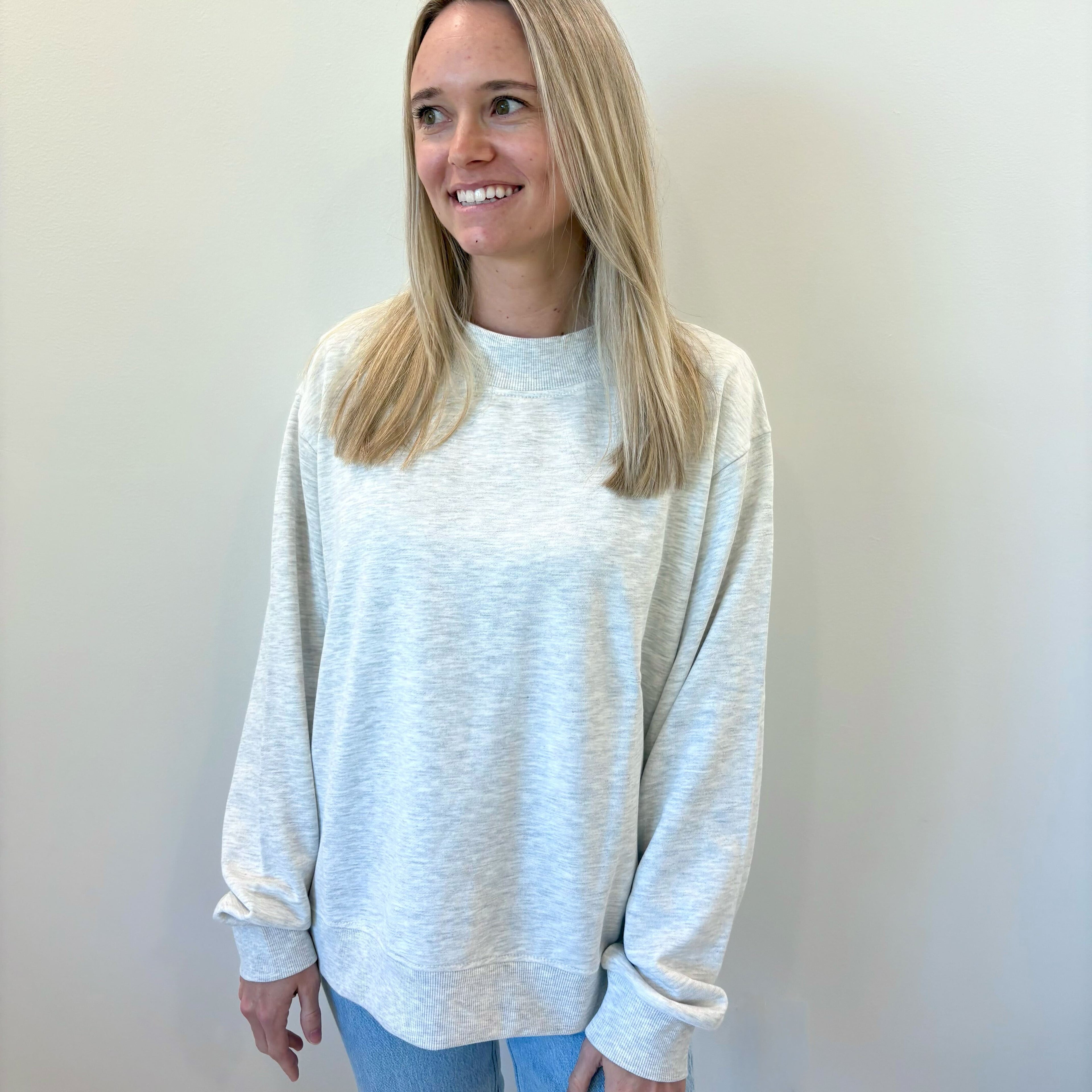 Ash Oversized French Terry Mockneck