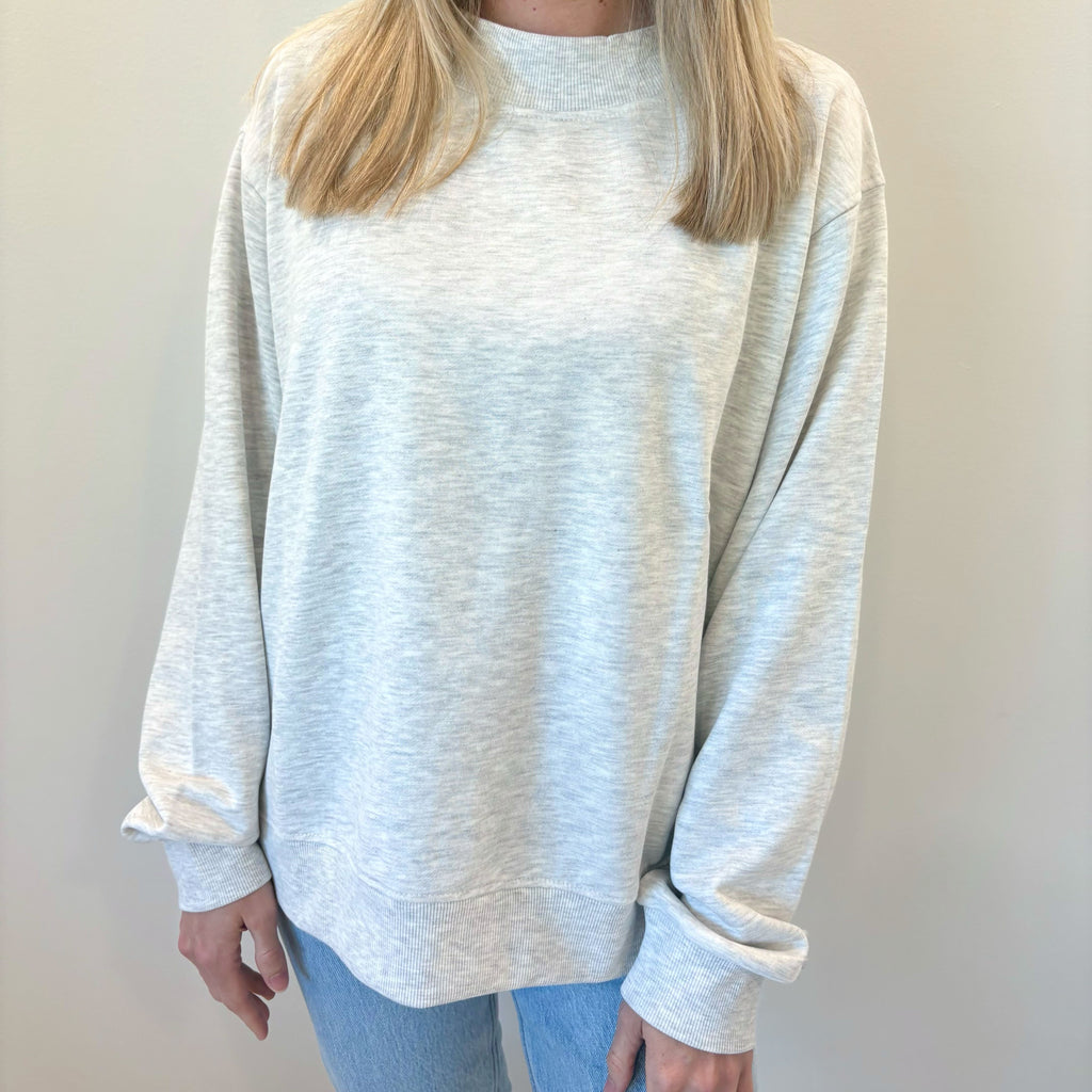 Ash Oversized French Terry Mockneck