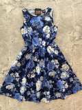 Metallic Floral Vintage Dress - Large Only