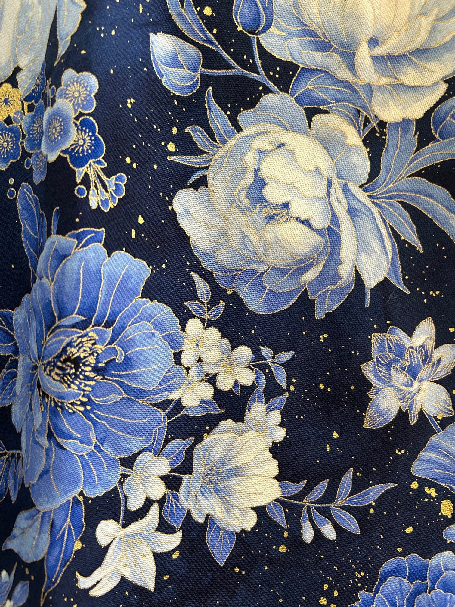 Metallic Floral Vintage Dress - Large Only