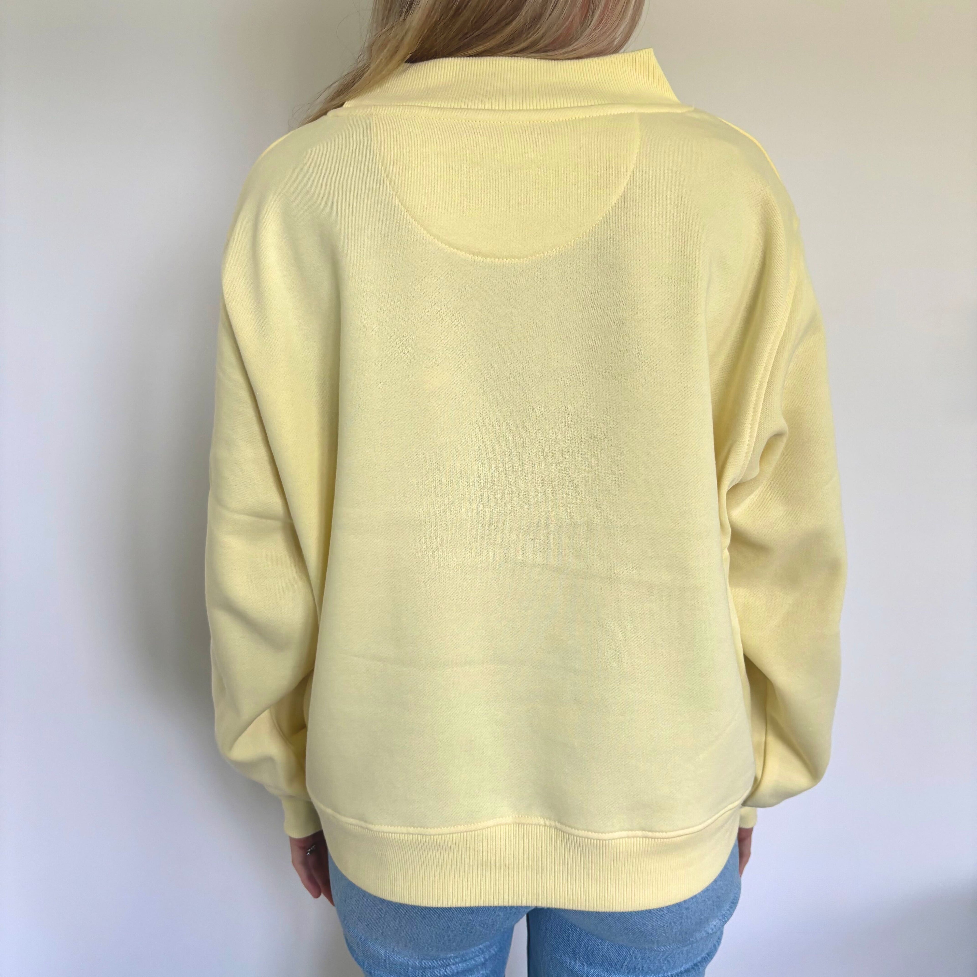 Butter Yellow Oversized Fleece Mockneck