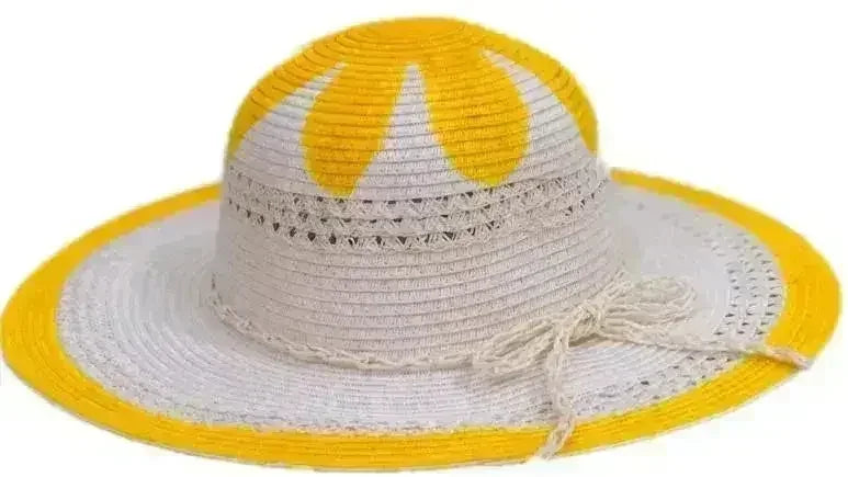 Yellow Hawaiian Flower Hand painted Sun Hat - Stylish | Femstylo
