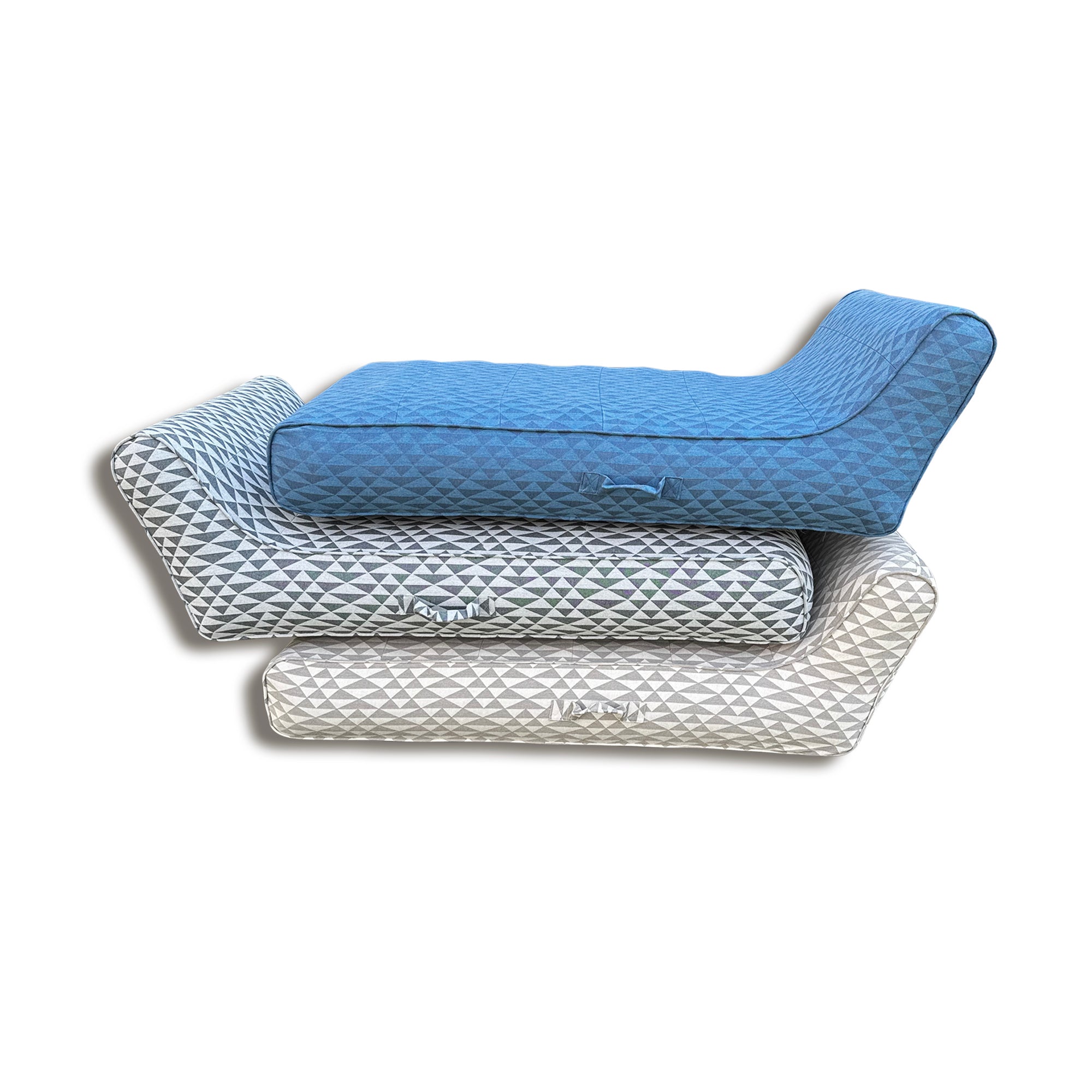 Luxe Linen-Like Inflatable Pool Lounge-Marine Abstract