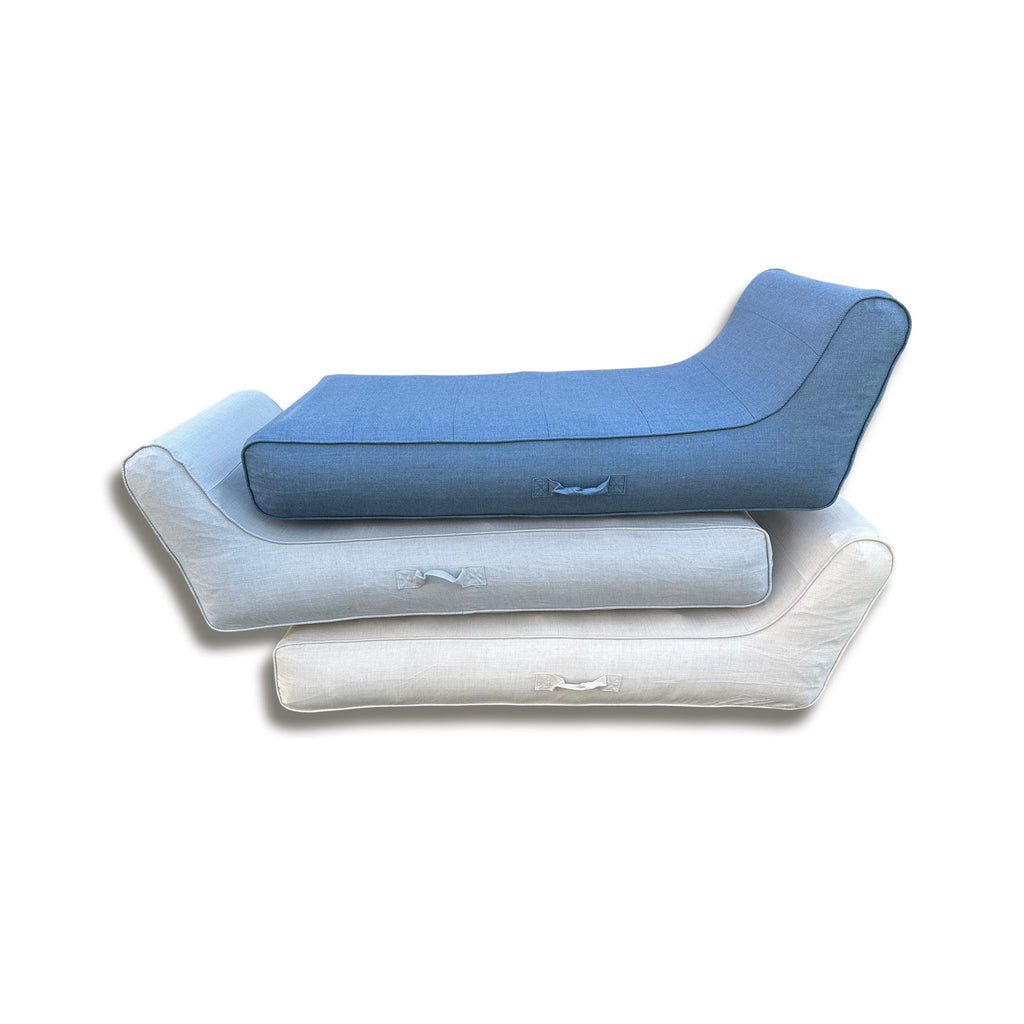Luxe Linen-Like Inflatable Pool Lounge-Oyster Linen