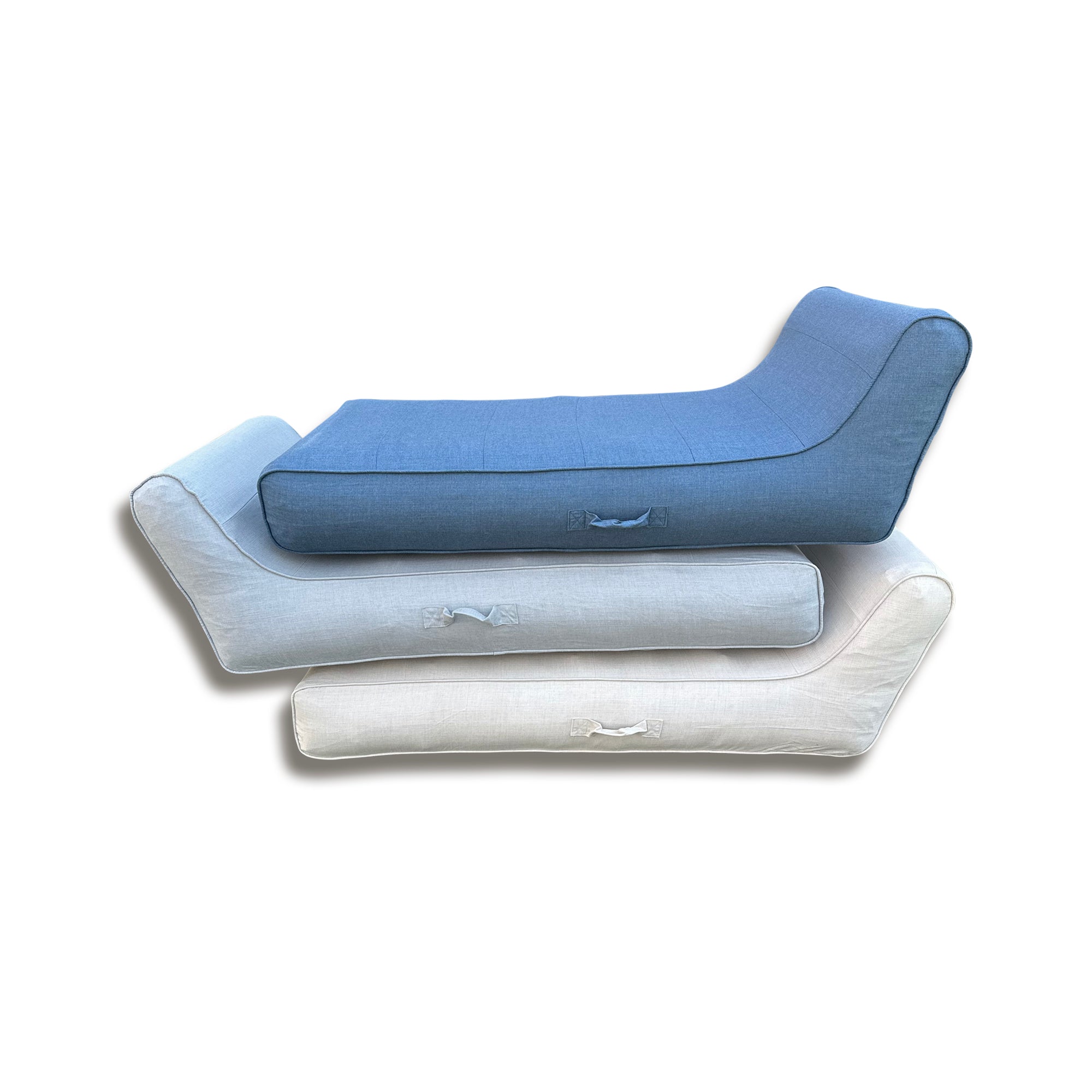 Luxe Linen-Like Inflatable Pool Lounge-Oyster Linen