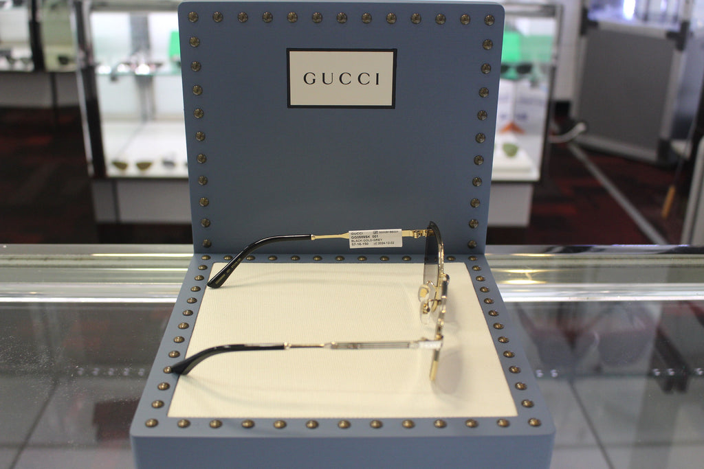 Gucci GG0589SK-001 57 Women’s Sunglasses | Black/Gold Metal Frame | Authentic Luxury