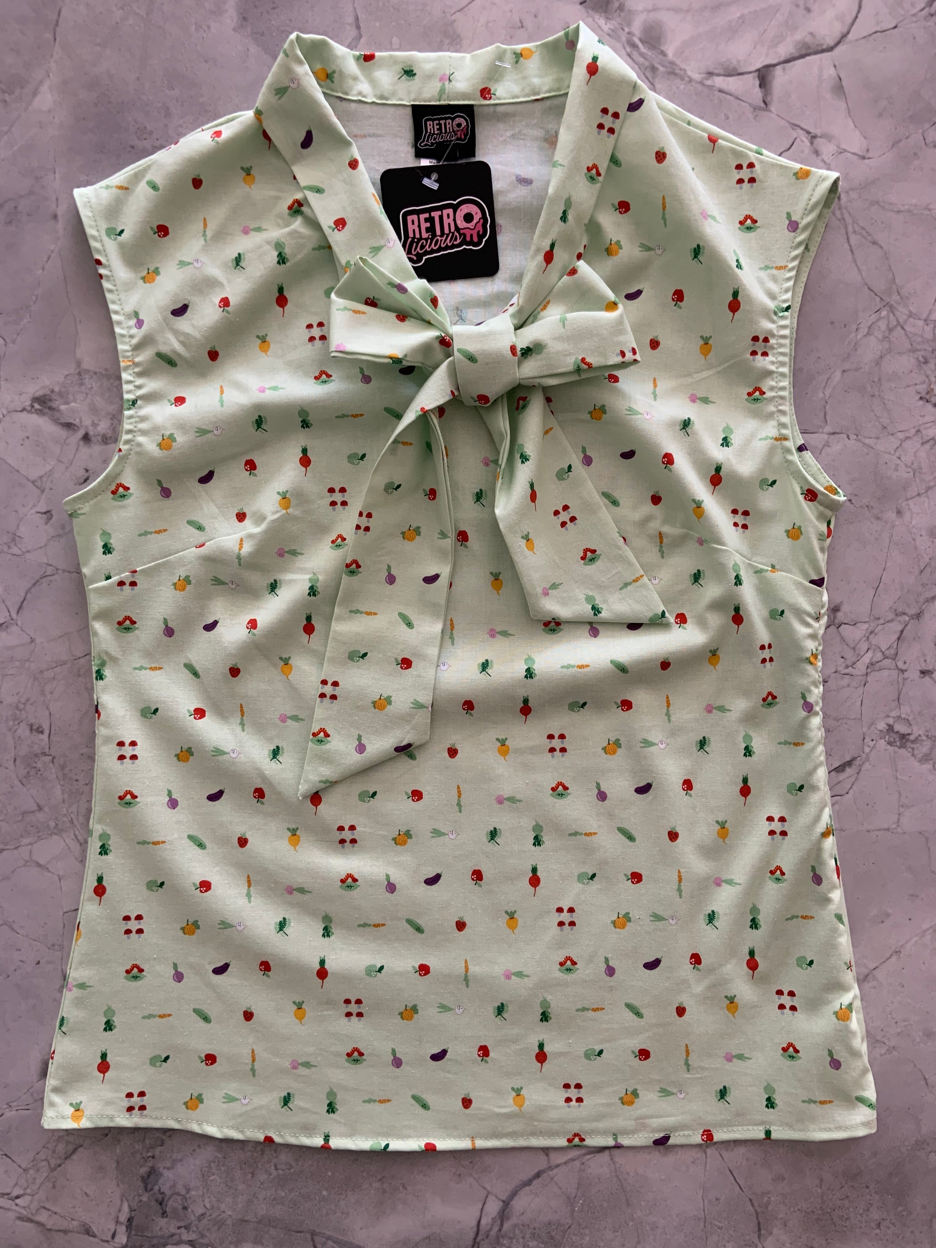 Veggies Bow Top - 2X only, 1 left!