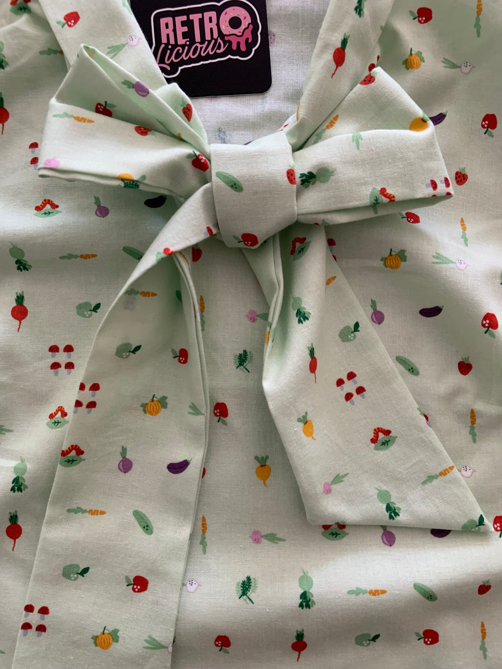 Veggies Bow Top - 2X only, 1 left!
