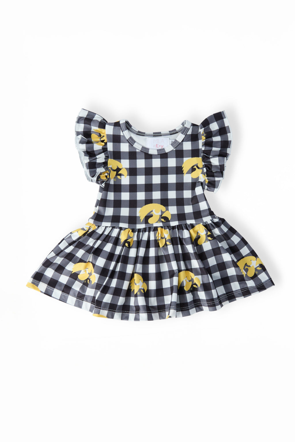 Iowa Plaid Tigerhawk S/S Flutter Twirl Bodysuit